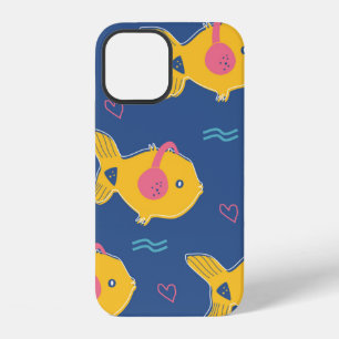 Coque iPhone 12 Motif sans couture vintage de poissons de dessin a