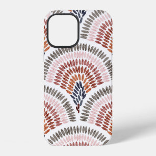 Coque iPhone 12 Motif sans fil ondulé. Design Seigaiha en polka do