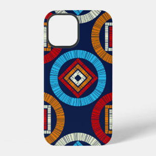 Coque iPhone 12 Motif sans fin à pois. Mosaïque de figures ethniqu