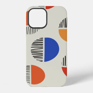Coque iPhone 12 Motif sans fin de cercles abstraits, fond avec