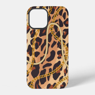 Coque iPhone 12 Motif sans fin en chaîne. Impression animale. Tend