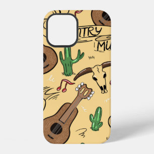 Coque iPhone 12 Motif seamless de musique country avec guitares, c