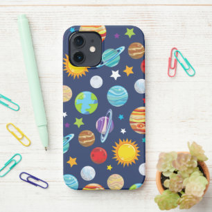 Coque iPhone 12 Motif spatial, Planètes, Étoiles, Cosmos, Galaxie