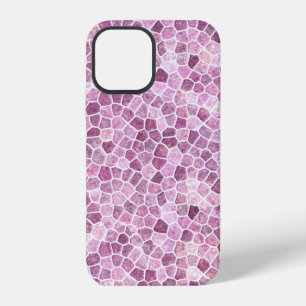 Coque iPhone 12 Motif Terrazzo Patchwork Pavé Rose Pâle
