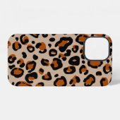 Coque iPhone 12 Motif transparent de fourrure de léopard (Verso Horizontal)