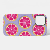 Coque iPhone 12 Motif transparent de fruits, tranches de pamplemou (Verso Horizontal)