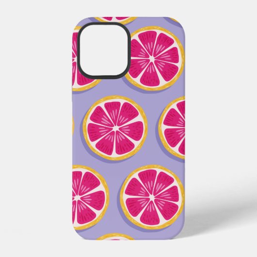 Coque iPhone 12 Motif transparent de fruits, tranches de pamplemou (Verso)