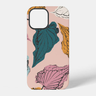 Coque iPhone 12 Motif transparent de squelette de feuille, fond av