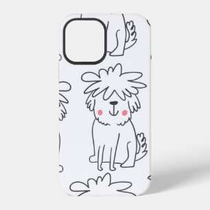 Coque iPhone 12 Motif transparent dessiné à la main avec f doodle