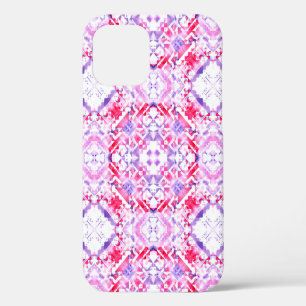 Coque iPhone 12 Motif tribal sans couture. Aquarelle grunge peinte