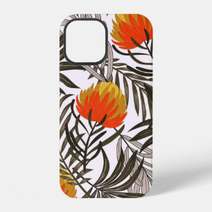 Coque iPhone 12 Motif tropical botanique sans couture avec pl