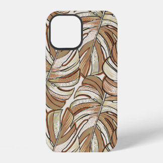 Coque iPhone 12 Motif tropical. Conception graphique avec des mons