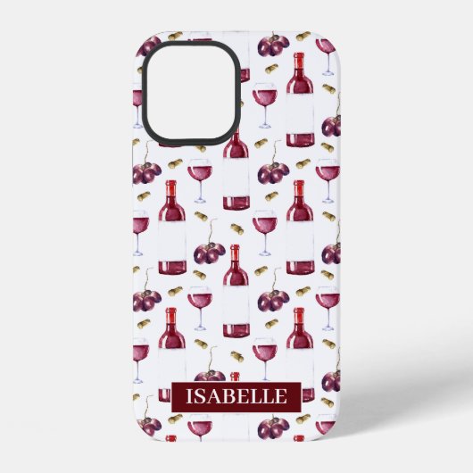 Coque iPhone 12 Motif Vin Rouge (Verso)