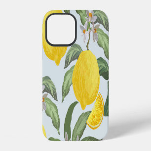 Coque iPhone 12 Motif Vintage de Fruit Tropical Citron