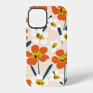 Coque iPhone 12 Motif vintage transparent de fleurs peintes sèches
