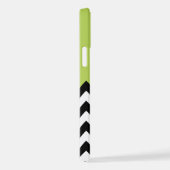 Coque iPhone 12 Motif Zigzag noir et blanc, Chevron, Vert (Côté droit)
