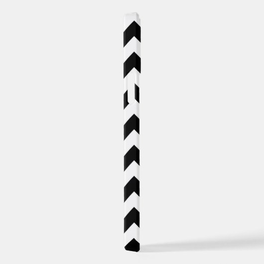 Coque iPhone 12 Motif Zigzag noir et blanc, Motif Chevron (Côté droit)