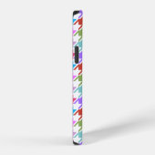 Coque iPhone 12 Multicolor Houndstooth+Motif blanc (Côté droit)