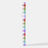 Coque iPhone 12 Multicolor Houndstooth+Motif blanc (Côté droit)