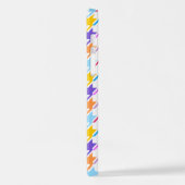 Coque iPhone 12 Multicolor Houndstooth+Motif blanc (Côté gauche)