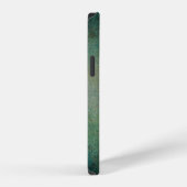 Coque iPhone 12 Mur à dégradé de texture bleu vert (Côté droit)