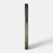 Coque iPhone 12 Mur à dégradé de texture bleu vert (Côté gauche)