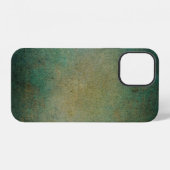 Coque iPhone 12 Mur à dégradé de texture bleu vert (Verso Horizontal)