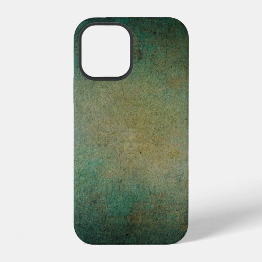 Coque iPhone 12 Mur à dégradé de texture bleu vert (Verso)