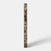Coque iPhone 12 Mur de pierre rustique, décor texturé (Côté gauche)