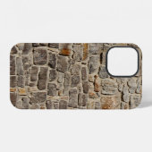 Coque iPhone 12 Mur de pierre rustique, décor texturé (Verso Horizontal)