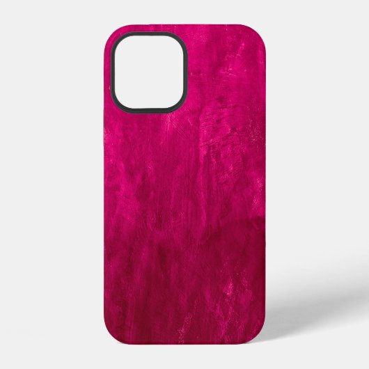 Coque iPhone 12 Mur rose foncé : texture abstraite. (Verso)