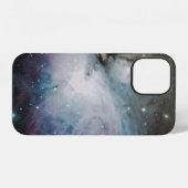 Coque iPhone 12 Nébuleuse bleue, grise et violette (Verso Horizontal)