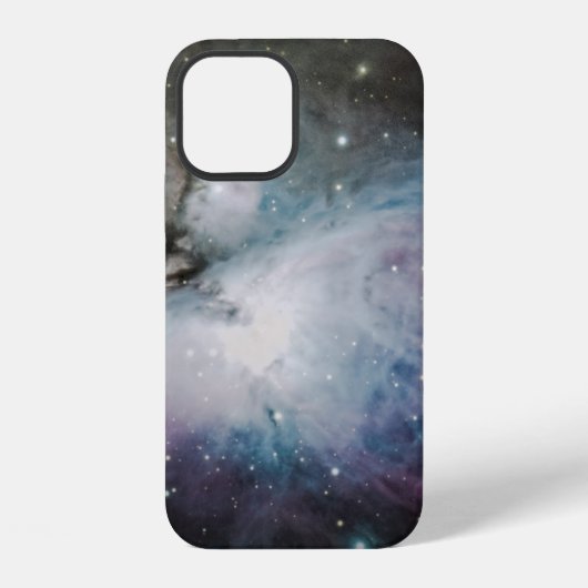 Coque iPhone 12 Nébuleuse bleue, grise et violette (Verso)