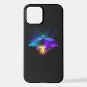 Coque iPhone 12 Neon Firefly sur noir (Verso)