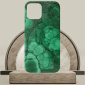 Coque iPhone 12 Nodules de malachite vert