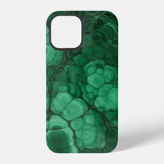 Coque iPhone 12 Nodules de malachite vert (Verso)