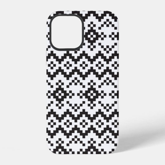 Coque iPhone 12 Noël Snowflakes Fair Isle Seamless Patternart (Verso)