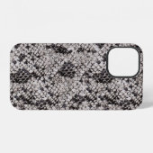 Coque iPhone 12 Noir et Gris Serpent Design Coque-Mate iPhone (Verso Horizontal)