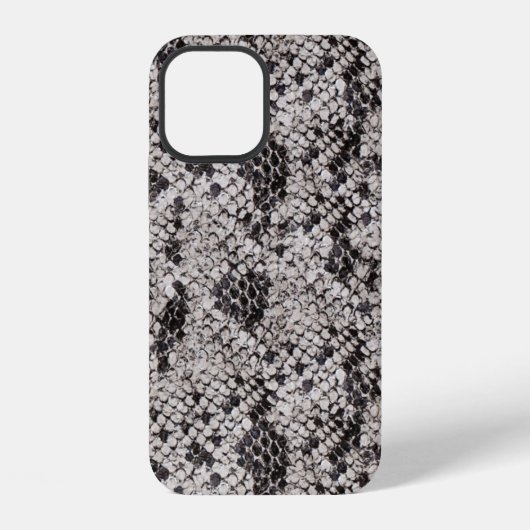 Coque iPhone 12 Noir et Gris Serpent Design Coque-Mate iPhone (Verso)