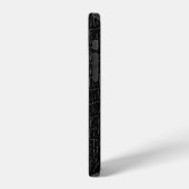 Coque iPhone 12 Noir lisse : Cuir Texture Élégance (Côté gauche)