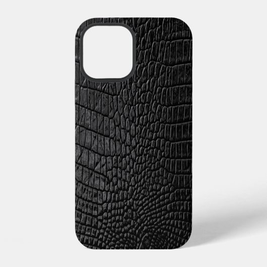 Coque iPhone 12 Noir lisse : Cuir Texture Élégance (Verso)