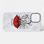 Coque iPhone 12 Nom de maquilleuse aux lèvres rouges (Verso Horizontal)