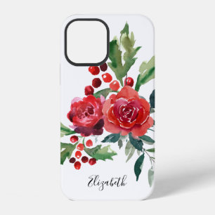 Coque iPhone 12 Nom floral aquarelle