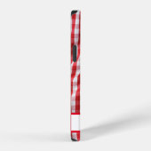 Coque iPhone 12 Nom Gingham Rouge Simple Moderne (Côté droit)