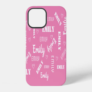 Coque iPhone 12 Nuage de mots artistiques Calligraphie Amour Cœur