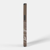 Coque iPhone 12 Nymphéas graphique marron (Côté droit)
