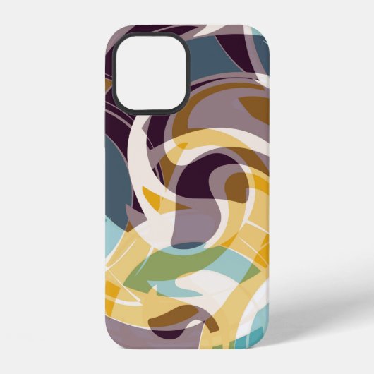 Coque iPhone 12 Objets géométriques abstraits graffiti effet grung (Verso)