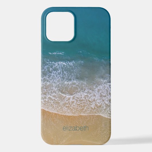 Coque iPhone 12 Ocean beach seashore personnalisé (Verso)