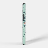 Coque iPhone 12 Oeil bleu étrange avec des points d'art psychédéli (Côté droit)