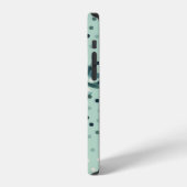 Coque iPhone 12 Oeil bleu étrange avec des points d'art psychédéli (Côté gauche)